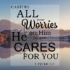 1 Peter 5:7 - Casting All Your Cares - Bible Verses To Go