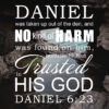 Daniel 6:23 - Trusted in His God - Bible Verses To Go