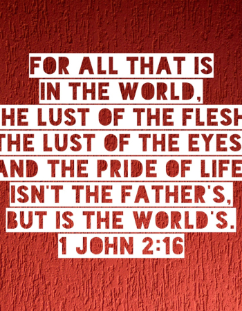 1 John 2:16 – Lust and Pride