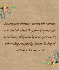 1 Peter 2:12 - Good Behavior Good Works - Bible Verses To Go