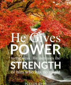 Christian Wallpaper - Autumn Waterfall Isaiah 40:29