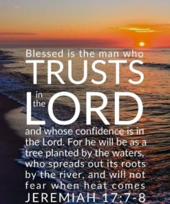 Christian Wallpaper - Beach Sunset Jeremiah 17:7-8