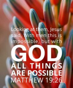 Christian Wallpaper - Blooms Matthew 19:26