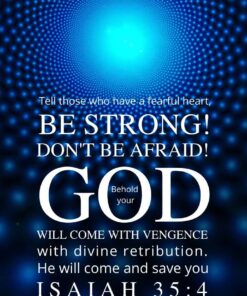 Christian Wallpaper - Blue 3D Isaiah 35:4
