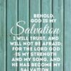 Christian Wallpaper - Blue Green Wood Isaiah 12:2