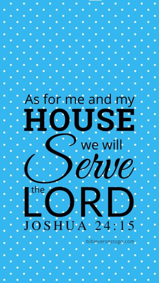 Christian Wallpaper – Blue Polka Joshua 24:15