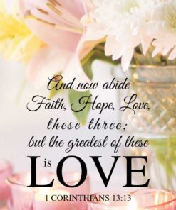 Christian Wallpaper - Candles & Flowers 1 Corinthians 13:13