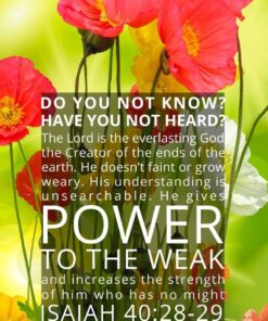 Christian Wallpaper - Cheerful Floral Isaiah 40:28-29