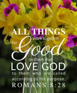 Christian Wallpaper – Daffodils Romans 8:28