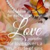 Christian Wallpaper - Floral Art 1 Peter 4:8
