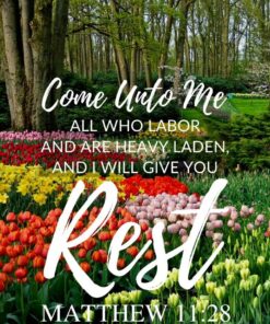 Christian Wallpaper – Flower Garden Matthew 11:28