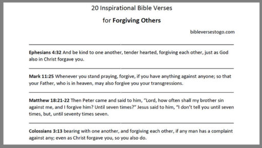 Forgiveness Bible Verses