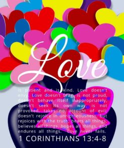 Christian Wallpaper – Heart Vase 1 Corinthians 13:4-8