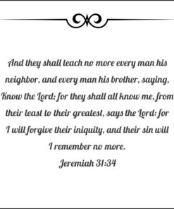 Jeremiah 31:34 - I Will Forgive Their Iniquity - Bible Verses To Go