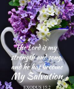 Christian Wallpaper - Lilac Bouquet Exodus 15:2