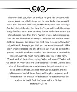 Matthew 6:25-34 - Don't Be Anxious For Your Life - Bible Verses To Go