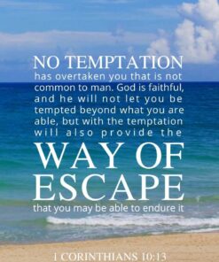Christian Wallpaper - Ocean Blue 1 Corinthians 10:13