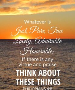 Christian Wallpaper - Ocean Sunset Philippians 4:8