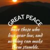 Christian Wallpaper - Orange Sunset Psalm 119:165