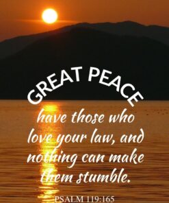 Christian Wallpaper - Orange Sunset Psalm 119:165