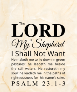 Christian Wallpaper – Off-White Marble Psalm 23:1-3