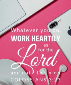 Christian Wallpaper - Office Pink Colossians 3:23