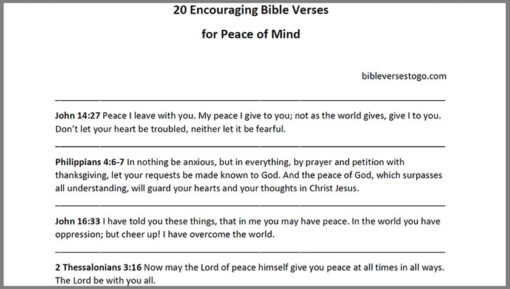 Peace of Mind Bible Verses