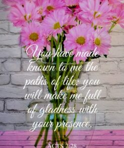 Christian Wallpaper - Pink Bouquet Acts 2:28