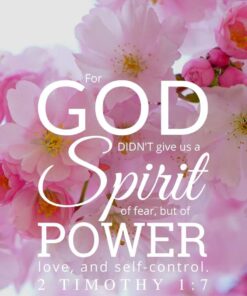 Christian Wallpaper – Pink Bloom 2 Timothy 1:7