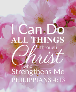 Christian Wallpaper - Pink Bloom Philippians 4:13