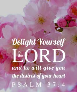 Christian Wallpaper - Pink Bloom Psalm 37:4