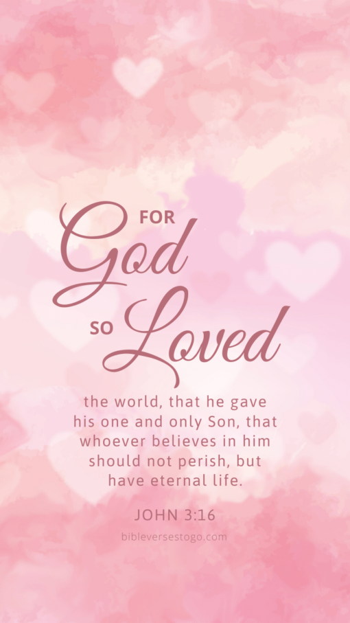 Christian Wallpaper – Pink Heart John 3:16