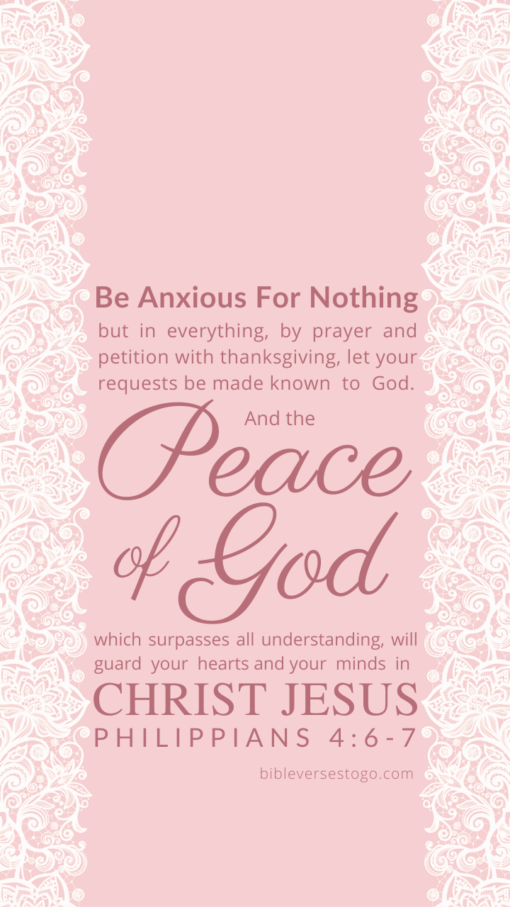 Christian Wallpaper – Pink Lace2 Philippians 4:6-7