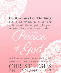 Christian Wallpaper – Pink Lace Philippians 4:6-7