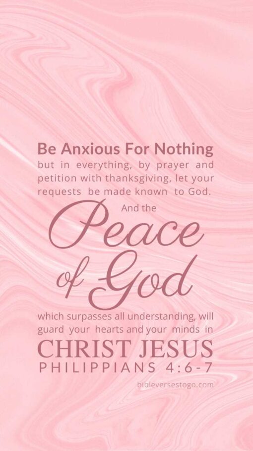 Christian Wallpaper – Pink Marble Philippians 4:6-7