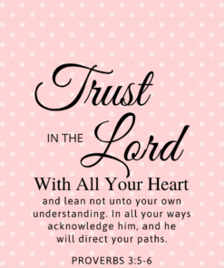 Christian Wallpaper – Pink Proverbs 3:5-6