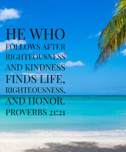 Proverbs 21:21 - He Who Follows Righteousness Finds Life - Bible Verses To Go