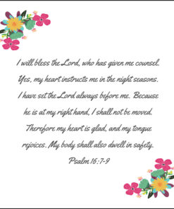 Psalm 16:7-9 - My Heart is Glad - Bible Verses To Go