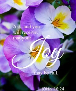 Christian Wallpaper - Purple Pansy John 16:24