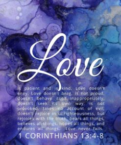 Christian Wallpaper – Purple 1 Corinthians 13:4-8