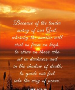 Christian Wallpaper - Red Sunrise Luke 1:78-79
