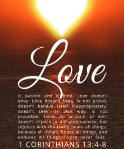 Christian Wallpaper – Sun Heart 1 Corinthians 13:4-8
