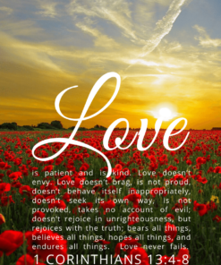 Christian Wallpaper – Sunset 1 Corinthians 13:4-8