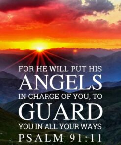 Christian Wallpaper - Sunset Rays Psalm 91:11