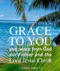 Christian Wallpaper - Tahiti Palms 1 Corinthians 1:3