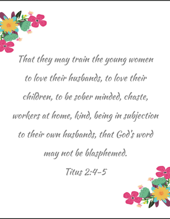 Titus 2:4-5 – Love Your Husband