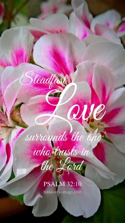 Christian Wallpaper - Touch of Pink Psalm 32:10