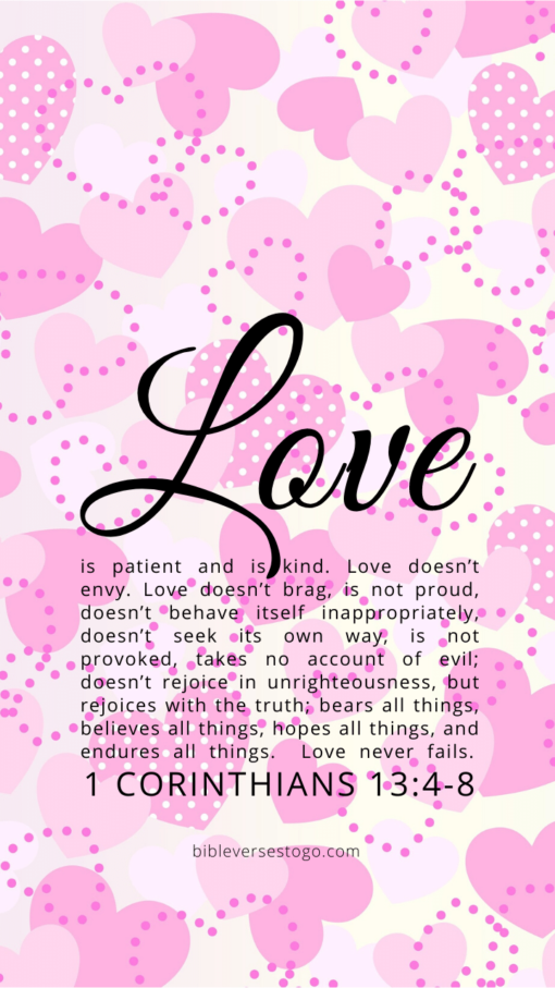 Christian Wallpaper – Valentine 1 Corinthians 13:4-8