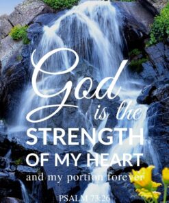 Christian Wallpaper - Waterfall Flowers Psalm 73:26