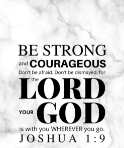 Christian Wallpaper – White Marble Joshua 1:9